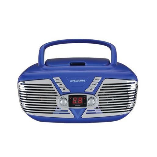 Picture of SYLVANIA SRCD211-BLUE Retro Portable CD Radio Boombox (Blue)