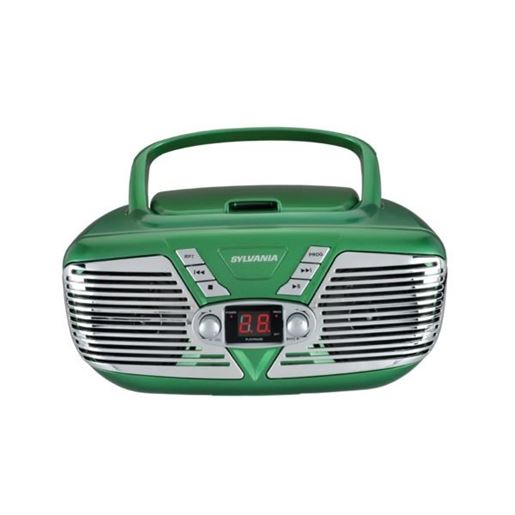 Picture of SYLVANIA SRCD211-GREEN Retro Portable CD Radio Boombox (Green)