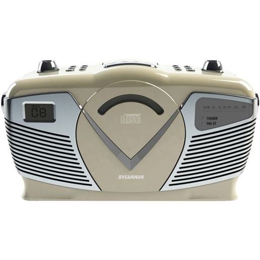 Picture of SYLVANIA SRCD212-CREAM Retro-Style Portable CD Radio Boom Box (Creme)