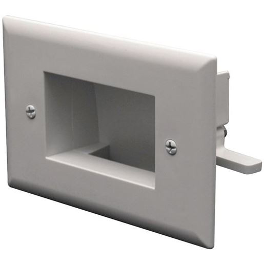 Picture of DataComm Electronics 45-0009-WH Easy-Mount Slim-Fit Recessed Low-Voltage Cable Plate