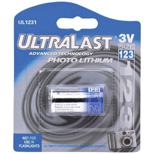 Picture of Ultralast UL1231 UL1231 3-Volt CR123A Lithium Photo Battery