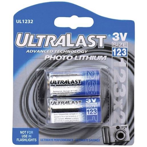 Picture of Dantona UL1232 UL1232 CR123-A 3-Volt Photo Lithium Batteries, 2 pk