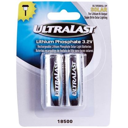 Picture of Ultralast UL18500SL-2P UL18500SL-2P 18500 Lithium Batteries for Solar Lighting, 2 pk