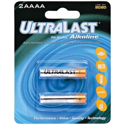 Picture of Ultralast UL2AAAA UL2AAAA AAAA Alkaline Batteries, 2 pk