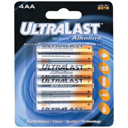 Picture of Ultralast ULA4AA ULA4AA AA Alkaline Batteries, 4 pk