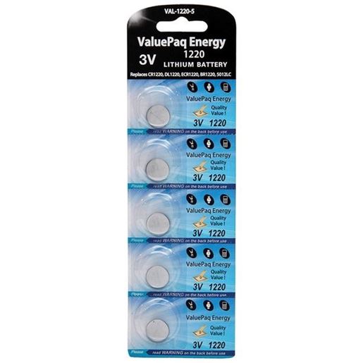 Picture of Dantona VAL-1220-5 ValuePaq Energy 1220 Lithium Coin Cell Batteries, 5 pk