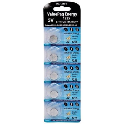 Picture of Dantona VAL-1225-5 ValuePaq Energy 1225 Lithium Coin Cell Batteries, 5 pk