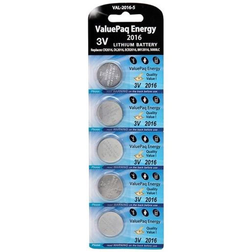 Picture of Dantona VAL-2016-5 ValuePaq Energy 2016 Lithium Coin Cell Batteries, 5 pk