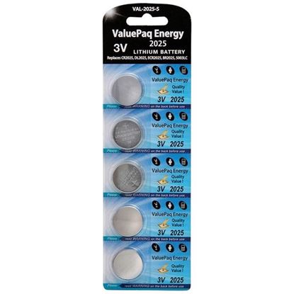 Picture of Dantona VAL-2025-5 ValuePaq Energy 2025 Lithium Coin Cell Batteries, 5 pk