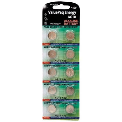 Picture of Dantona VAL-AG10-10 ValuePaq Energy AG10 Alkaline Button Cell Batteries, 10 Pack