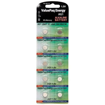 Picture of Dantona VAL-AG1-10 ValuePaq Energy AG1 Alkaline Button Cell Batteries, 10 Pack