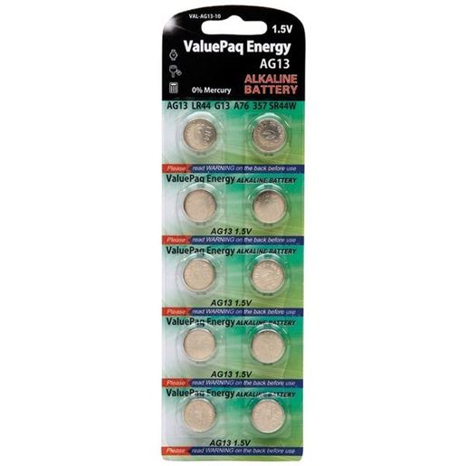 Picture of Dantona VAL-AG13-10 ValuePaq Energy AG13 Alkaline Button Cell Batteries, 10 Pack