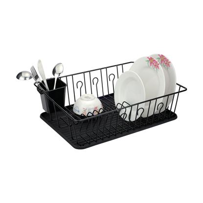 Picture of Better Chef 22 Inch Chrome Dish Rack with Black Draining Tray