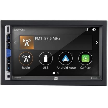 Picture of Dual DMCPA70 7-Inch Double-DIN In-Dash Mechless Receiver with Bluetooth, Apple CarPlay, and Android Auto