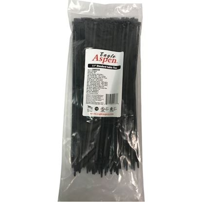 Picture of Eagle Aspen 500233 Temperature-Rated Cable Ties, 100 pk (Black, 11")