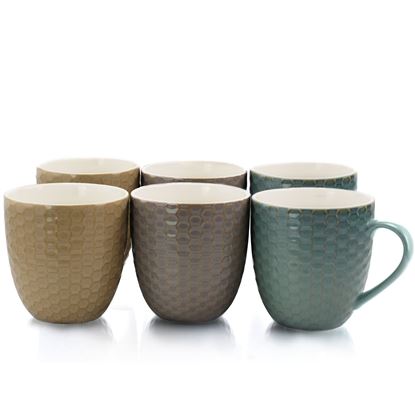 Picture of Elama Honeysuckle 6-Piece 15 oz. Mug Set, Assorted Colors