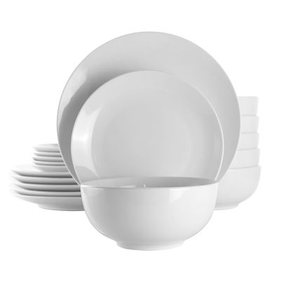 Picture of Elama Luna 18 Piece Porcelain Dinnerware Set in White