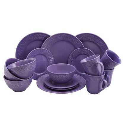 Picture of Elama Lilac Fields 16-Piece Dinnerware Set