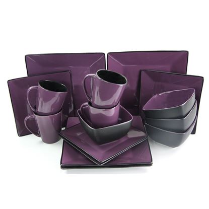 Picture of Elama Mulberry Loft 16 Piece Modern Premium Stoneware Dinnerware Set with Complete Settings for 4