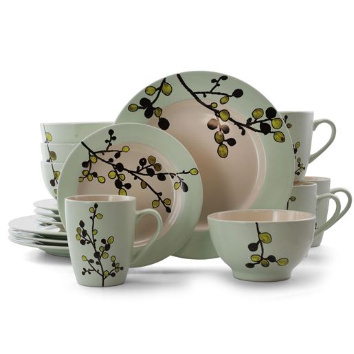 Picture of Elama Retro Bloom 16 Piece Luxurious Stoneware Dinnerware with Complete Setting for 4