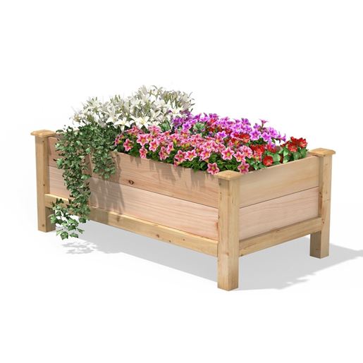 Picture of Farmhouse 24-in x 48-in x 19-in Cedar Elevated Victory Garden Bed - Made in USA