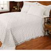 Picture of Full size Beige Chenille Cotton Bedspread with Fringe Edges