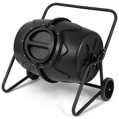 Picture of Outdoor Mobile 50-Gallon Compost Bin Tumbler on Wheels