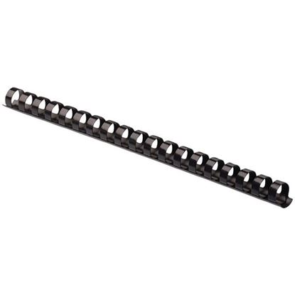 Picture of Fellowes 52325 3/8" Round-Back Black Plastic Combs, 100 pk