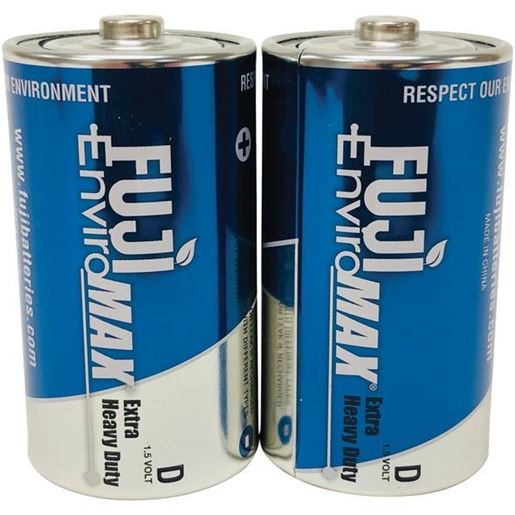 Picture of Fuji Batteries 3100BP2 EnviroMax D Extra Heavy-Duty Batteries, 2 pk