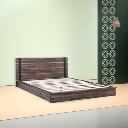 Picture of Full size Farmhouse Wood Industrial Low Profile Platform Bed Frame