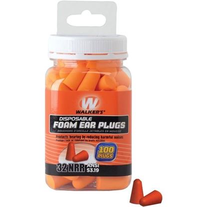 Picture of Walker's Game Ear GWP-FP-50PK Foam Ear Plugs, 100-ct Jar