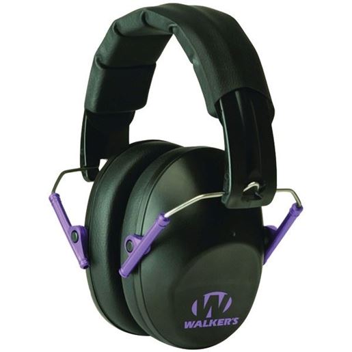 Picture of Walker's Game Ear GWP-FPM1-BKPU PRO Low-Profile Folding Muff (Black/Purple)