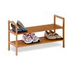 Image sur 2-Tier Bamboo Shoe Shelf Rack - Holds 6 to 8 Pairs of Shoes