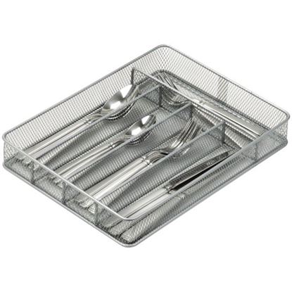 Picture of Honey-Can-Do KCH-02154 5-Compartment Steel Mesh Cutlery Tray