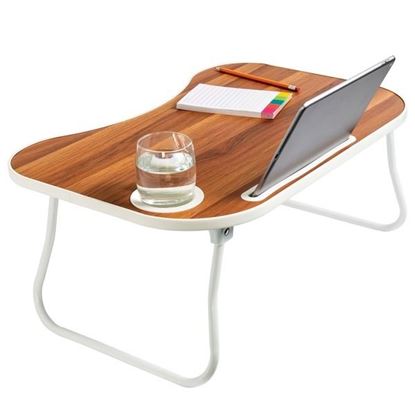 Picture of Honey-Can-Do TBL-08956 Folding Lap Desk (White/Faux Walnut)