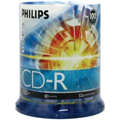 Picture of Philips CDR80D52N/650 700MB 80-Minute 52x CD-Rs (100-ct Cake Box Spindle)