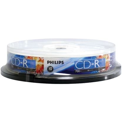 Picture of Philips CR7D5NP10/17 700MB 80-Minute 52x CD-Rs (10-ct Cake Box Spindle)