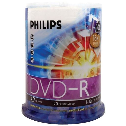 Picture of Philips DM4S6B00F/17 4.7GB 16x DVD-Rs (100-ct Cake Box Spindle)