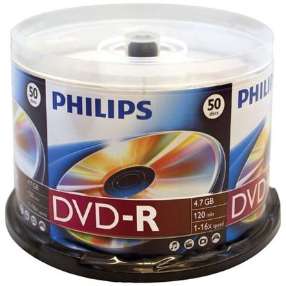 Picture of Philips DM4S6B50F/17 4.7GB 16x DVD-Rs (50-ct Cake Box Spindle)