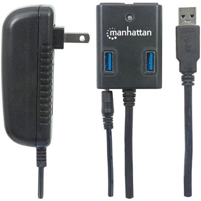 Picture of Manhattan 162302 SuperSpeed USB 3.0 Hub with AC Adapter