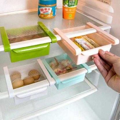 Image de Refrigerator Shelf Rack Holder Fridge Shelf Holder Pull-out Storage Drawers Organiser Space Saver Food Storage Box