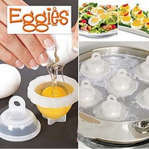 Foto de 7Pcs/Set Hard Boil Egg Cooker 6 Eggies Without Shells + 1 White Egg Separator Egg Steamer For Kitchen Egg Cooking Tool