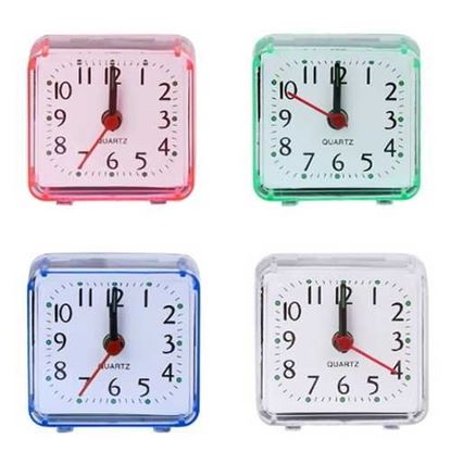 Image de New Mini Square Quartz Beep Alarm Clock Plastic Desk Table Travel Trip Portable