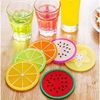 Image sur 6 pcs Colorful Hot Drink Holder Jelly Color Fruit Shape Coasters