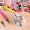 Picture of Multi Function Stainless Steel Fruit Carving Spoon With Cutter