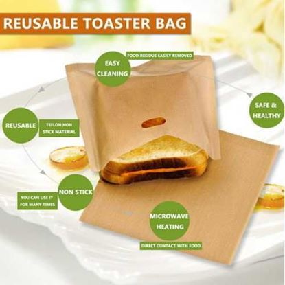 Image de Toast Bag 5Pcs 17x19cm Reusable Non Stick Toaster Bag