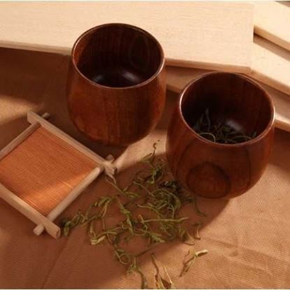 Image de Chinese Style Handmade Natural Spruce Wood Wooden Cup Mug Breakfast