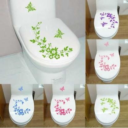 Picture of Butterfly Flower vine bathroom decorative wall stickers
