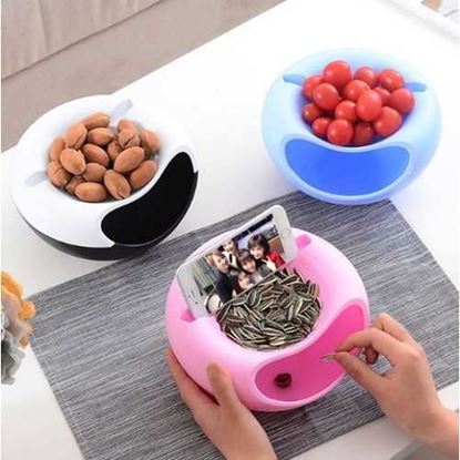 Image de Fashion Creative Smile Dried Fruit Snacks Storage Boxes Portable Plastic Double Layer Holder Container Home Organizer