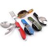 Picture of Protable Outdoor Camping Picnic Tableware Stainless Steel Bottle Opener Cutlery 4 in 1 Folding Spoon Fork Knife Travel sets